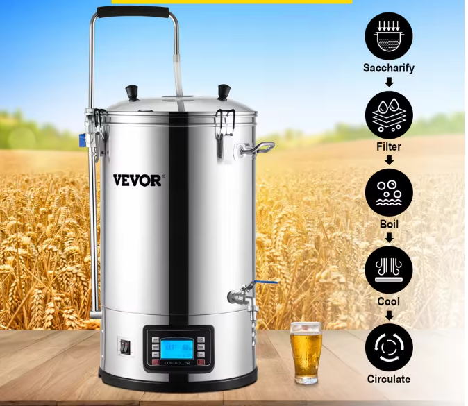 Elektrisch Brouwsysteem 35L – RVS Alles-in-één Bierbrouwketel met Pomp