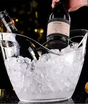 Transparante IJsemmer 4L – Wijn en Champagne Koeler met Handvat