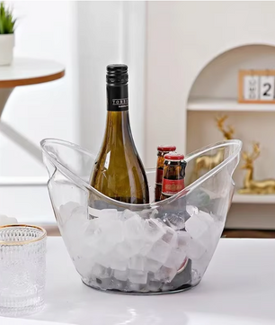 Transparante IJsemmer 4L – Wijn en Champagne Koeler met Handvat