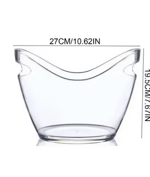 Transparante IJsemmer 4L – Wijn en Champagne Koeler met Handvat