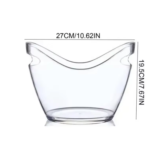 Transparante IJsemmer 4L – Wijn en Champagne Koeler met Handvat