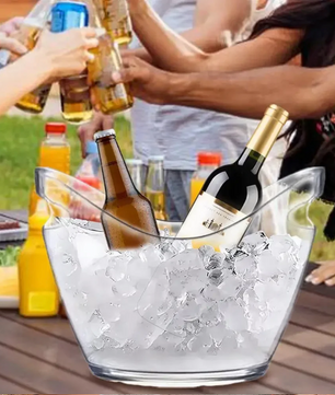 Transparante IJsemmer 4L – Wijn en Champagne Koeler met Handvat