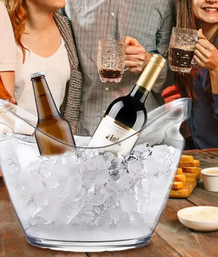 Transparante IJsemmer 4L – Wijn en Champagne Koeler met Handvat