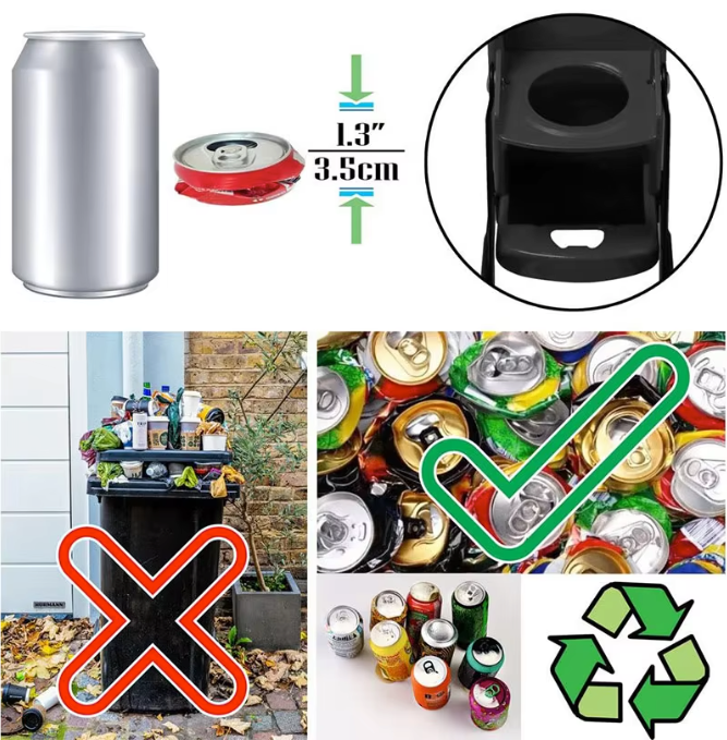 Metalen Blikjesbreker 16oz – Wandgemonteerde Blikpers met Flesopener