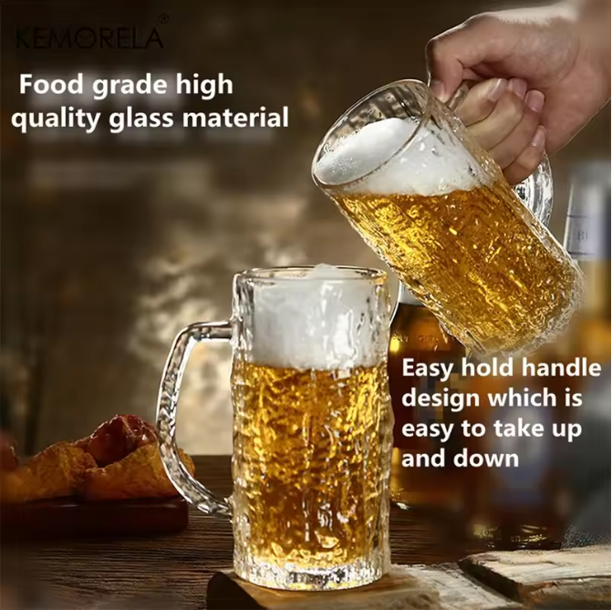 Bierglazen Pint Mokken met Dikke Bodem – Bar Glaswerk met Frosted Textuur