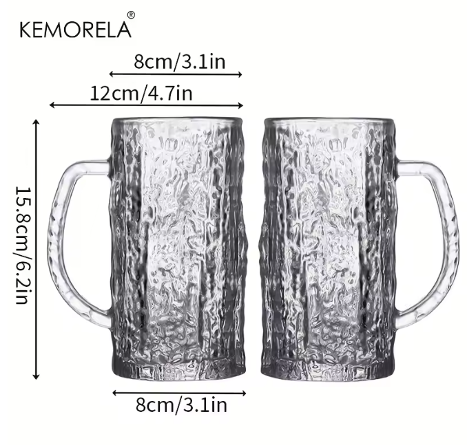 Bierglazen Pint Mokken met Dikke Bodem – Bar Glaswerk met Frosted Textuur