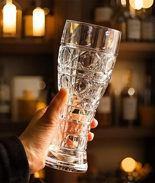 Bierglas met Handvat 330ml / 500ml – Gesneden Glas voor Bier en Dranken