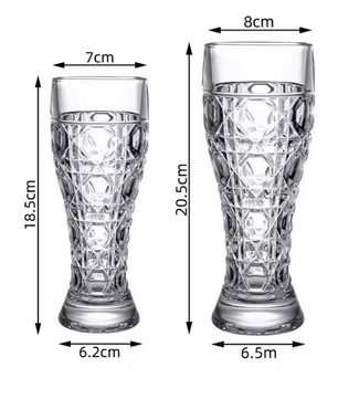 Bierglas met Handvat 330ml / 500ml – Gesneden Glas voor Bier en Dranken