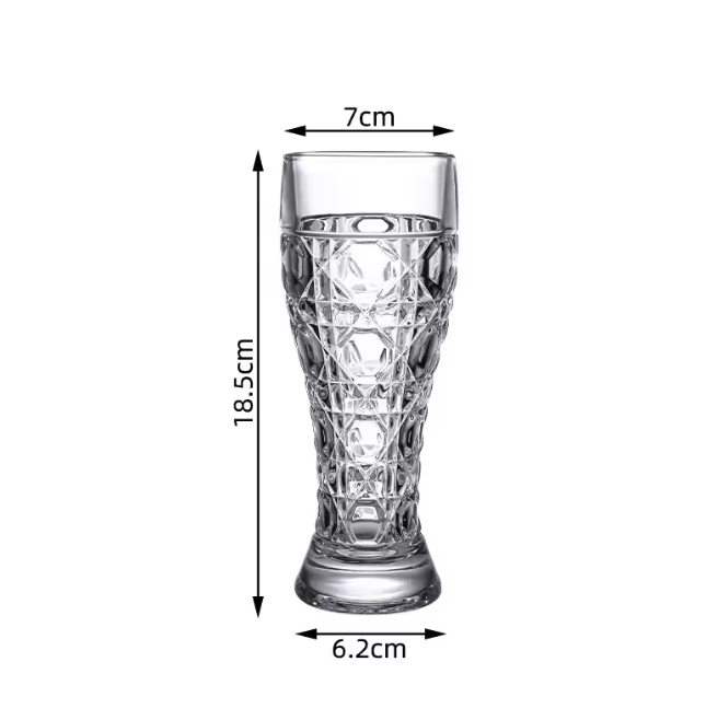 Bierglas met Handvat 330ml / 500ml – Gesneden Glas voor Bier en Dranken