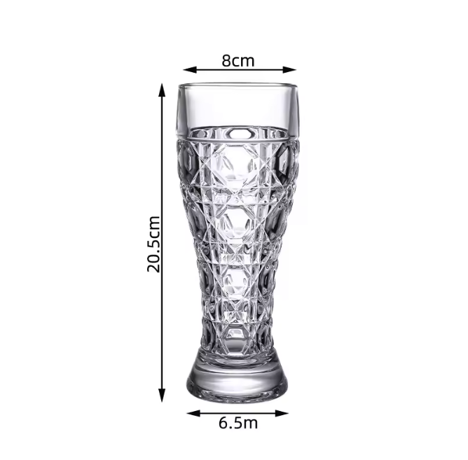 Bierglas met Handvat 330ml / 500ml – Gesneden Glas voor Bier en Dranken