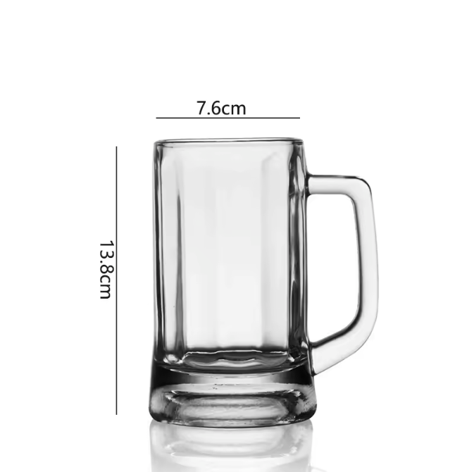 Bierglas met Handvat 400ml / 600ml – Dikke Bodem Tapbier Glas