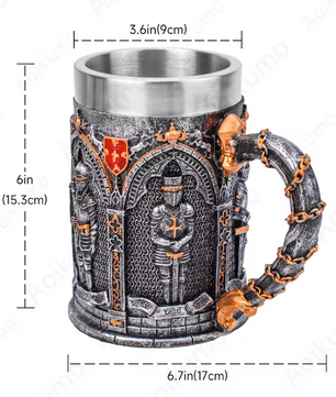 Ridder Tankard Biermok – Middeleeuwse Beker met RVS Inzet