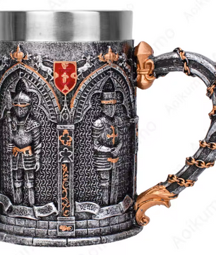 Ridder Tankard Biermok – Middeleeuwse Beker met RVS Inzet