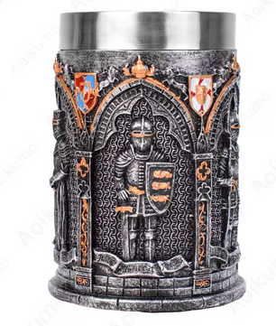 Ridder Tankard Biermok – Middeleeuwse Beker met RVS Inzet