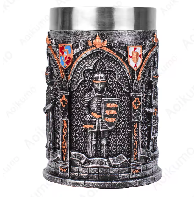 Ridder Tankard Biermok – Middeleeuwse Beker met RVS Inzet