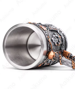 Ridder Tankard Biermok – Middeleeuwse Beker met RVS Inzet