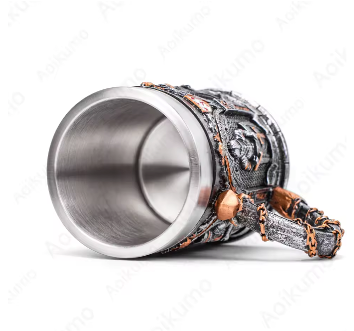 Ridder Tankard Biermok – Middeleeuwse Beker met RVS Inzet