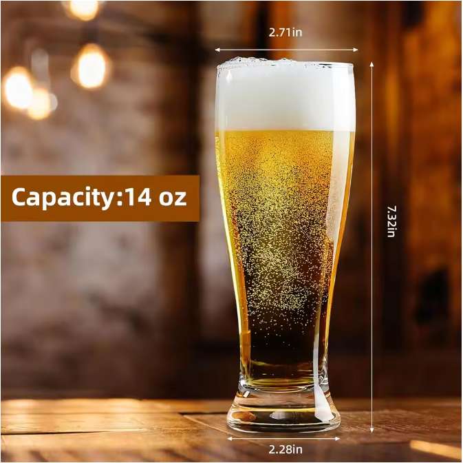 BPA-vrije Plastic Bierglazen Set van 6 – 450 ml Onbreekbare Pint Glazen