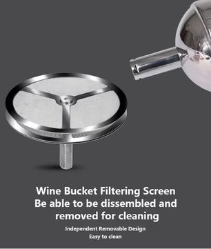 RVS Wijn Beluchter Trechter met Sedimentfilter – Wijnschenker met Zeef