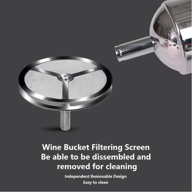 RVS Wijn Beluchter Trechter met Sedimentfilter – Wijnschenker met Zeef