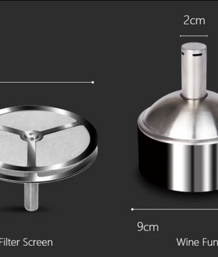RVS Wijn Beluchter Trechter met Sedimentfilter – Wijnschenker met Zeef