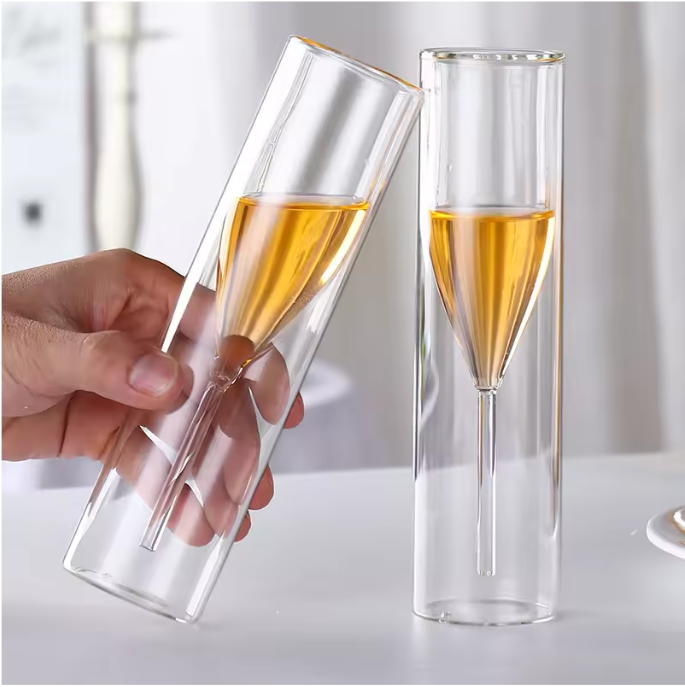 Dubbelwandige Champagneglazen – Elegante Fluitglazen voor Champagne, Mousserende Wijn en Feestelijke Toasts