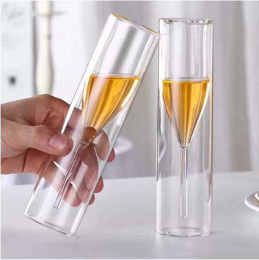 Dubbelwandige Champagneglazen – Elegante Fluitglazen voor Champagne, Mousserende Wijn en Feestelijke Toasts