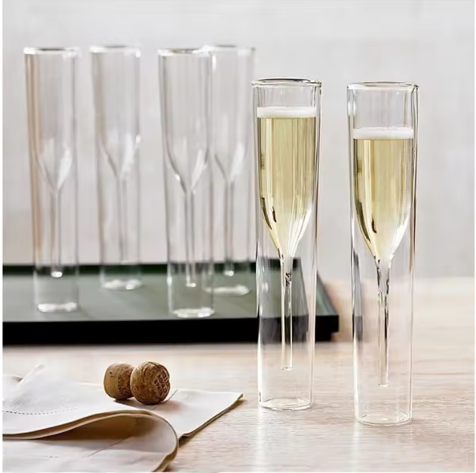Dubbelwandige Champagneglazen – Elegante Fluitglazen voor Champagne, Mousserende Wijn en Feestelijke Toasts