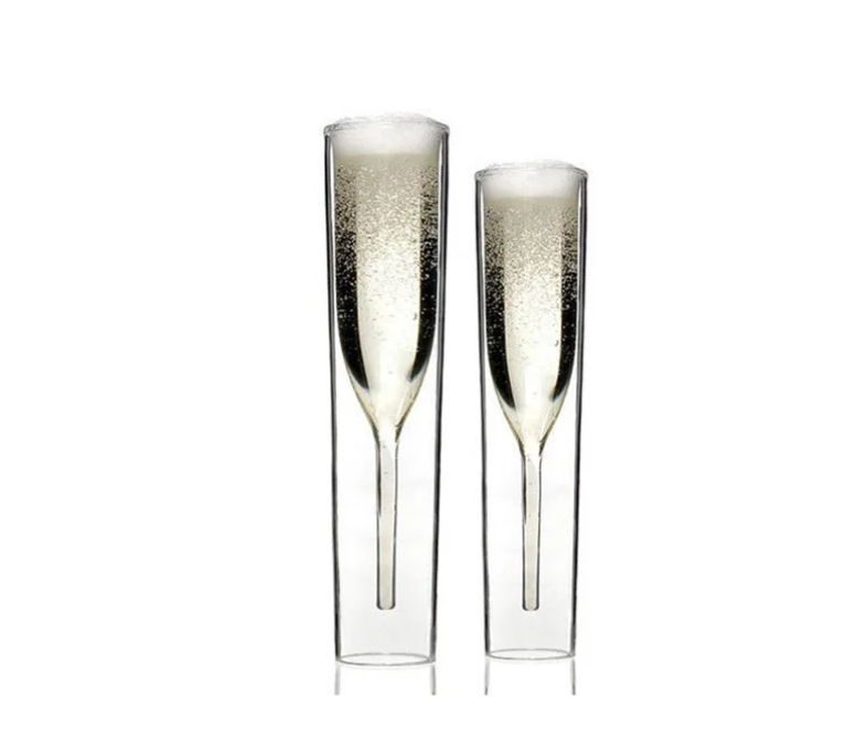 Dubbelwandige Champagneglazen – Elegante Fluitglazen voor Champagne, Mousserende Wijn en Feestelijke Toasts