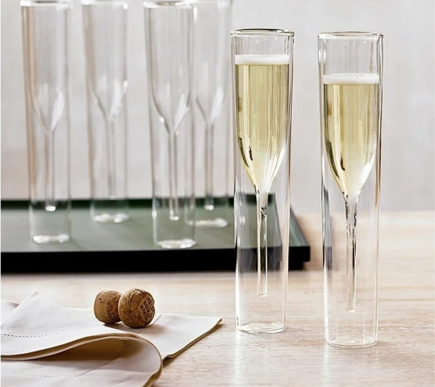 Dubbelwandige Champagneglazen – Elegante Fluitglazen voor Champagne, Mousserende Wijn en Feestelijke Toasts