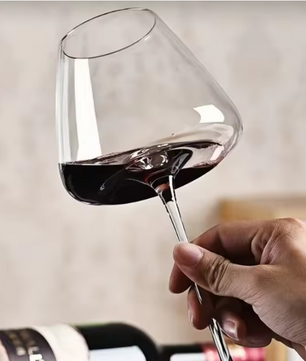 Bourgogne Wijnglas 720 ml – Kristallen Rood Wijnglas met Modern Geribbeld Design