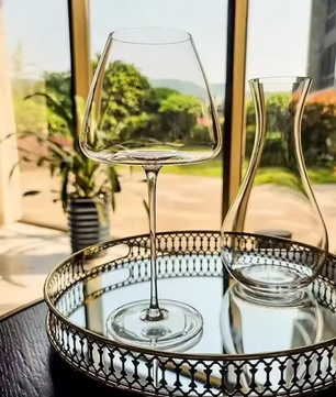 Bourgogne Wijnglas 720 ml – Kristallen Rood Wijnglas met Modern Geribbeld Design