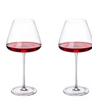 Bourgogne Wijnglas 720 ml – Kristallen Rood Wijnglas met Modern Geribbeld Design