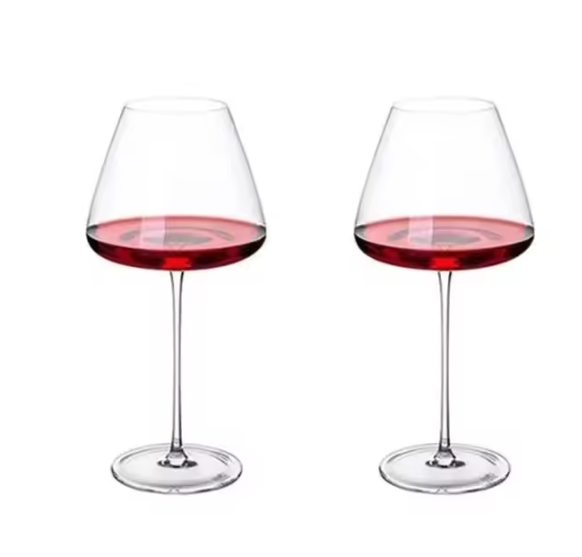 Bourgogne Wijnglas 720 ml – Kristallen Rood Wijnglas met Modern Geribbeld Design