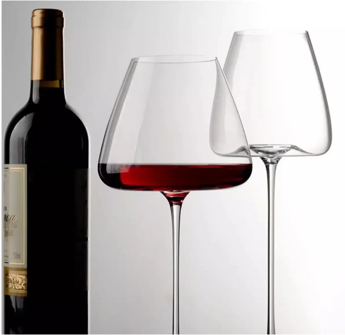 Bourgogne Wijnglas 720 ml – Kristallen Rood Wijnglas met Modern Geribbeld Design