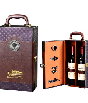 Wijn Cadeaubox voor 1 Fles – Luxe Geschenkdoos met Wijnaccessoires en Handvat