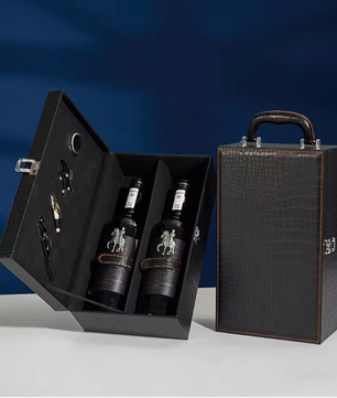 Wijn Cadeaubox voor 1 Fles – Luxe Geschenkdoos met Wijnaccessoires en Handvat