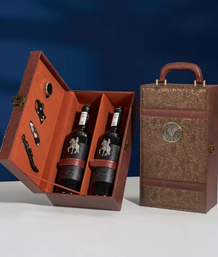 Wijn Cadeaubox voor 1 Fles – Luxe Geschenkdoos met Wijnaccessoires en Handvat
