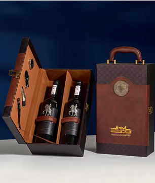 Wijn Cadeaubox voor 1 Fles – Luxe Geschenkdoos met Wijnaccessoires en Handvat