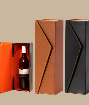 Luxe Wijn Cadeaubox voor 1 Fles – Vintage PU Lederen Wijn Geschenkdoos