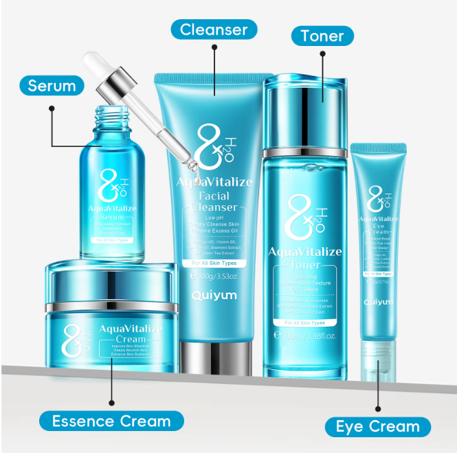 Hydraterende Gezichtsverzorging Set – 5-Delige Huidverzorgingsset met Serum, Toner en Crème