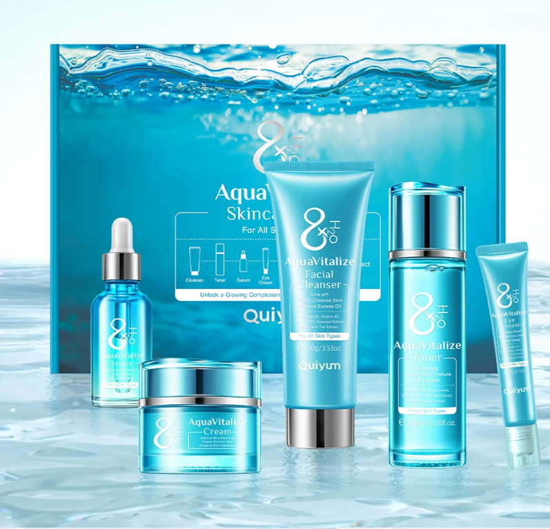 Hydraterende Gezichtsverzorging Set – 5-Delige Huidverzorgingsset met Serum, Toner en Crème