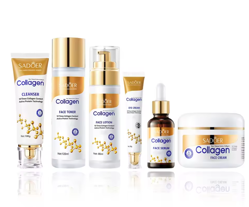 Collageen Gezichtsverzorging Set – 6-Delige Hydraterende Huidverzorgingsset voor een Stevige en Gladde Huid