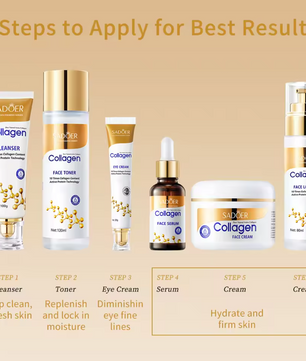 Collageen Gezichtsverzorging Set – 6-Delige Hydraterende Huidverzorgingsset voor een Stevige en Gladde Huid