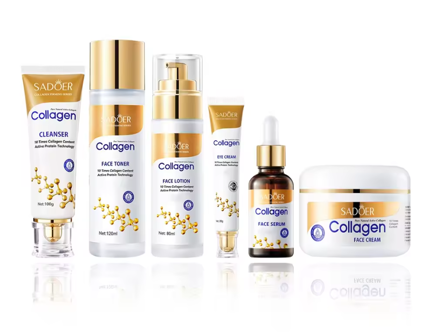 Collageen Gezichtsverzorging Set – 6-Delige Hydraterende Huidverzorgingsset voor een Stevige en Gladde Huid