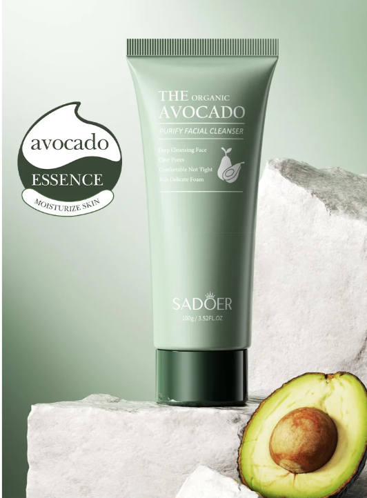 Avocado Gezichtsverzorging Set – 6-Delige Hydraterende Skincare Set met Cleanser, Serum en Crème