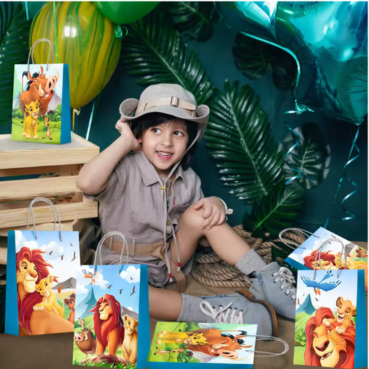 Leeuw Thema Feest Uitdeelzakjes – Set van 16 Kinder Feestzakjes voor Verjaardagsfeest