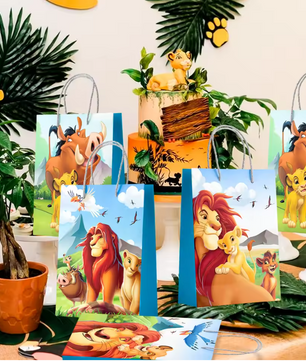 Leeuw Thema Feest Uitdeelzakjes – Set van 16 Kinder Feestzakjes voor Verjaardagsfeest