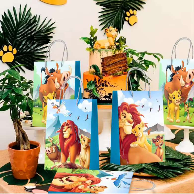 Leeuw Thema Feest Uitdeelzakjes – Set van 16 Kinder Feestzakjes voor Verjaardagsfeest