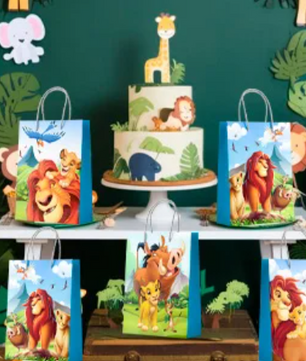 Leeuw Thema Feest Uitdeelzakjes – Set van 16 Kinder Feestzakjes voor Verjaardagsfeest